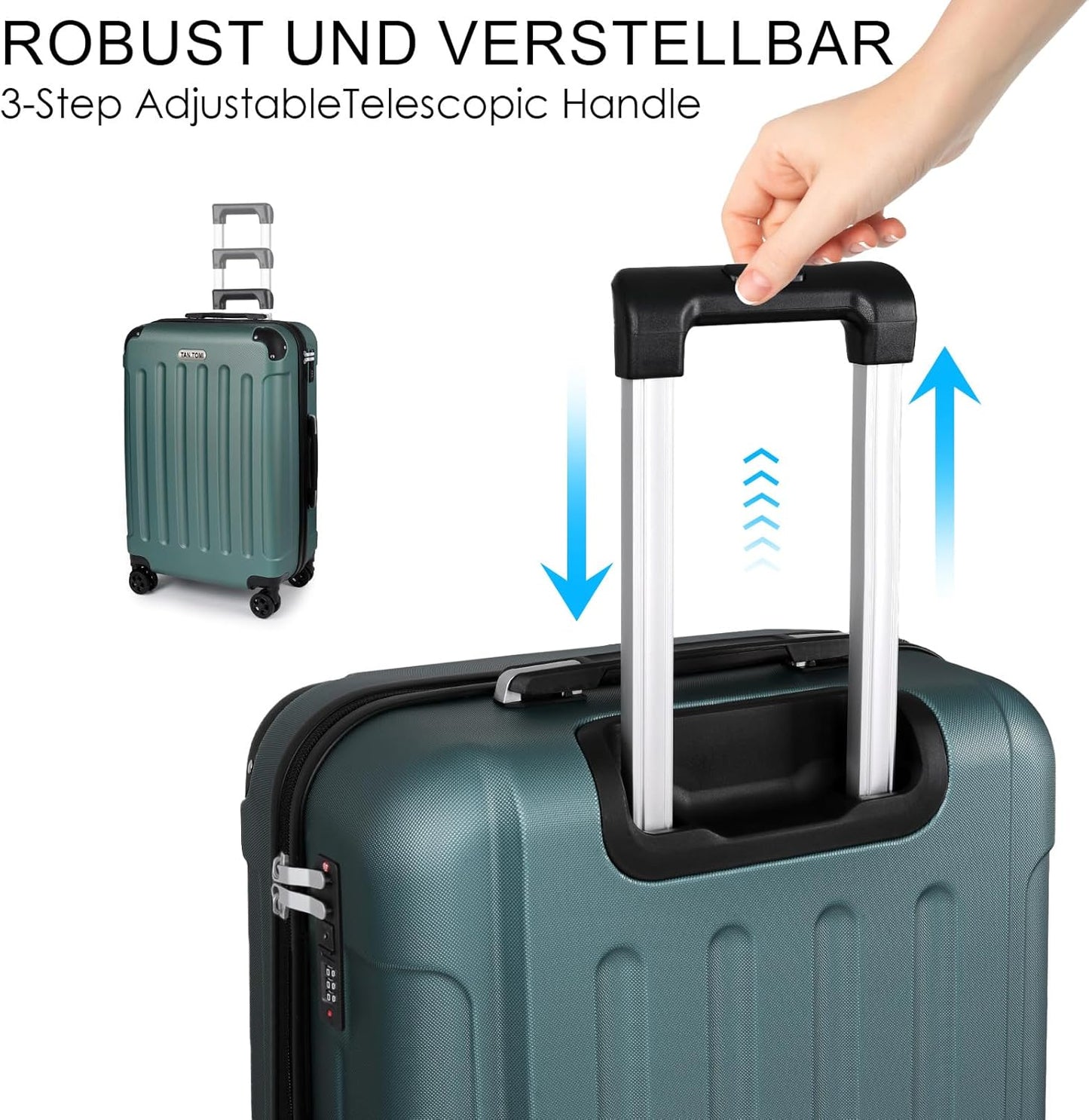 Hartschalenkoffer, Helles Dunkelgrün XL