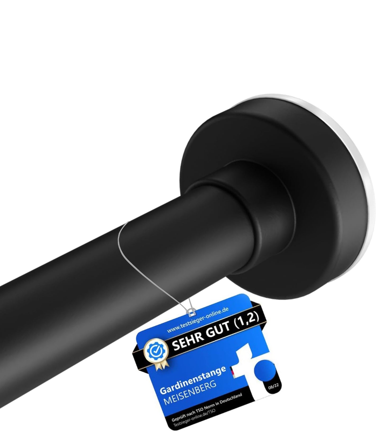 Gardinenstange für Duschvorhang, 110-200cm [2Stück] Schwarz