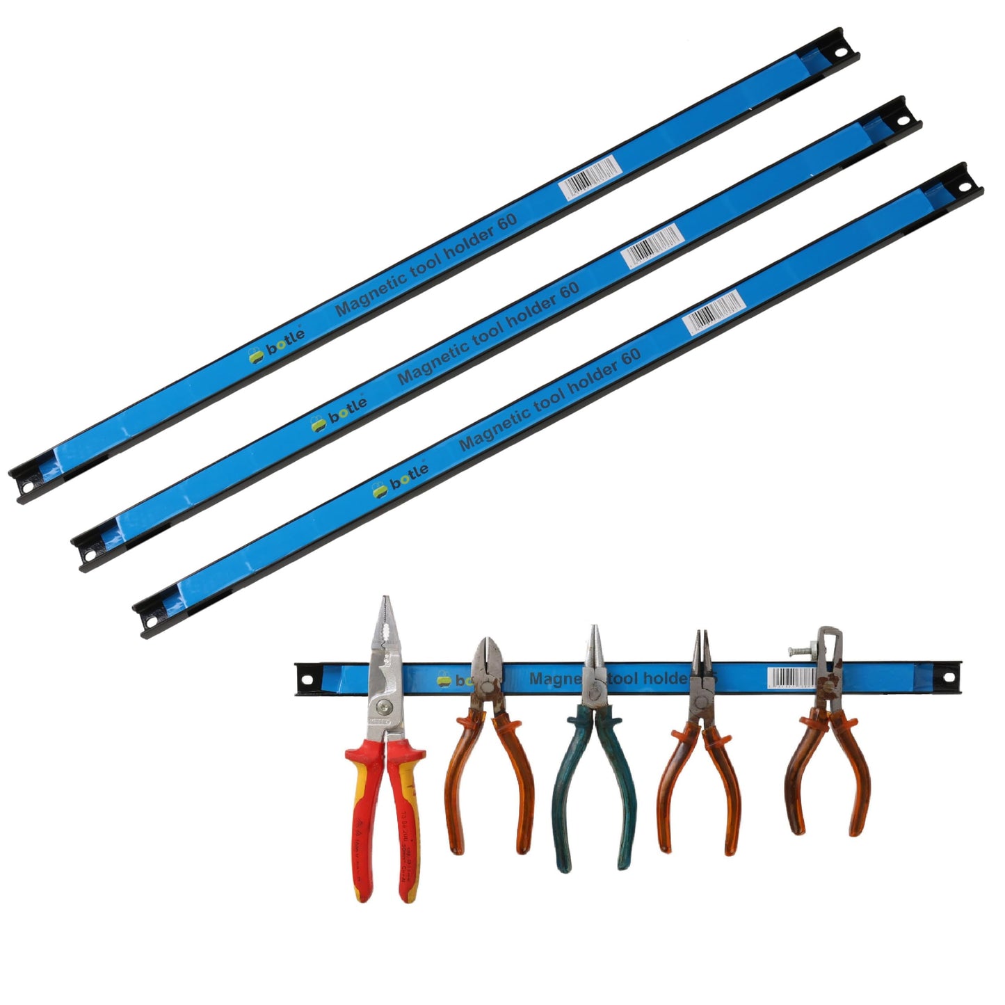 Magnetische Werkzeugleiste, 3 Stck. 60 cm