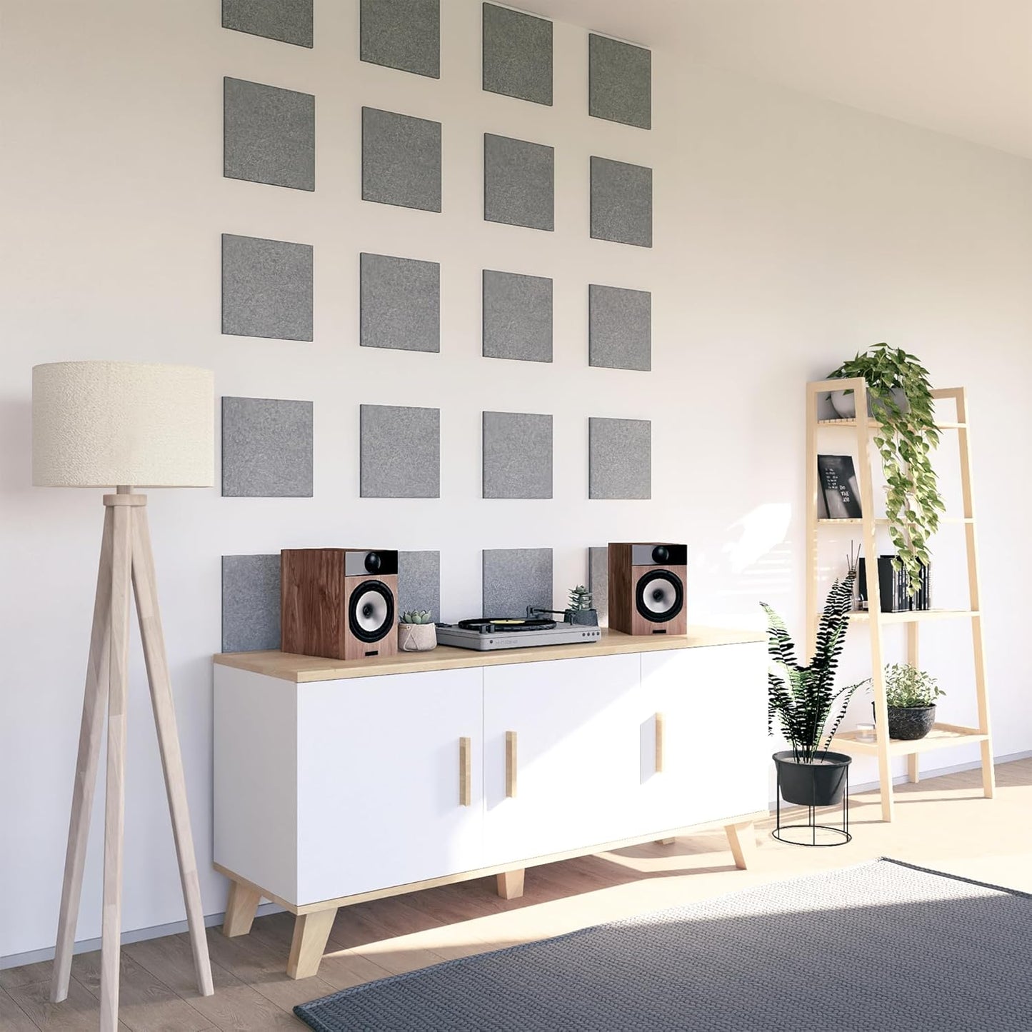 Schallabsorber Panel-Set, Felsgrau