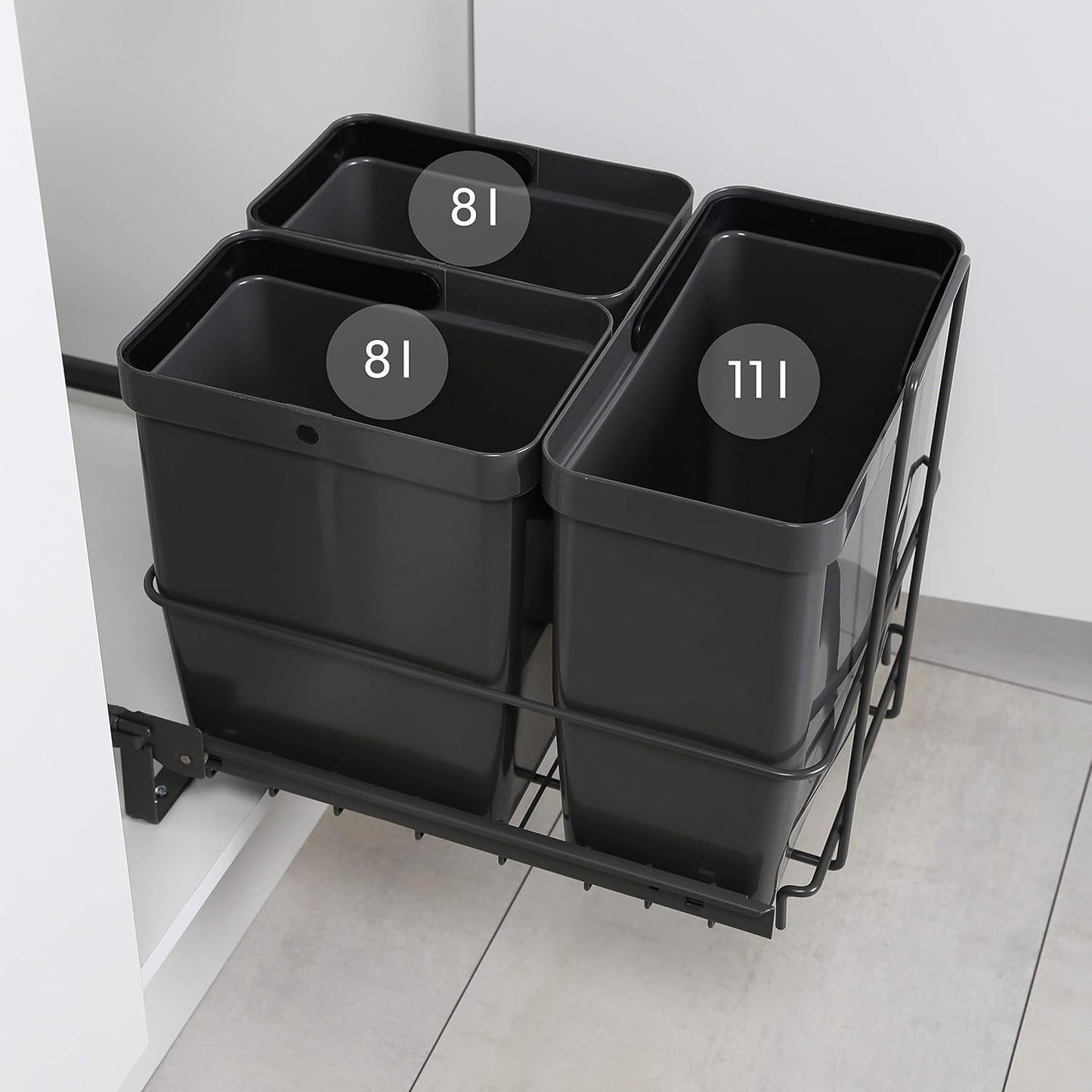 Einbau Mülleimer - LM 64/3, 1x11L + 2x8L