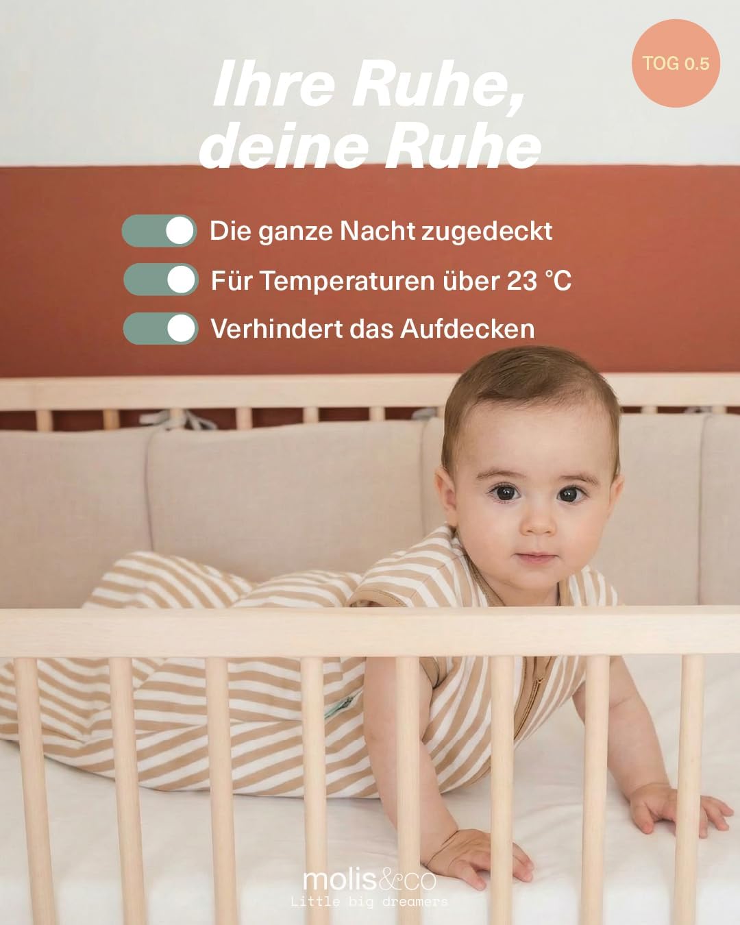 Babysommerschlafsack, 0-6 Monate, Sand Stripes 0-6 Monate