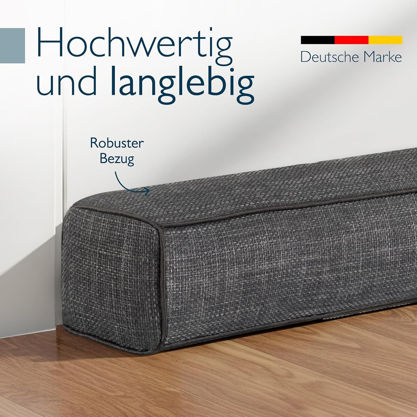 Zugluftstopper für Türen und Fenster (90 cm), Dunkelgrau 90 cm