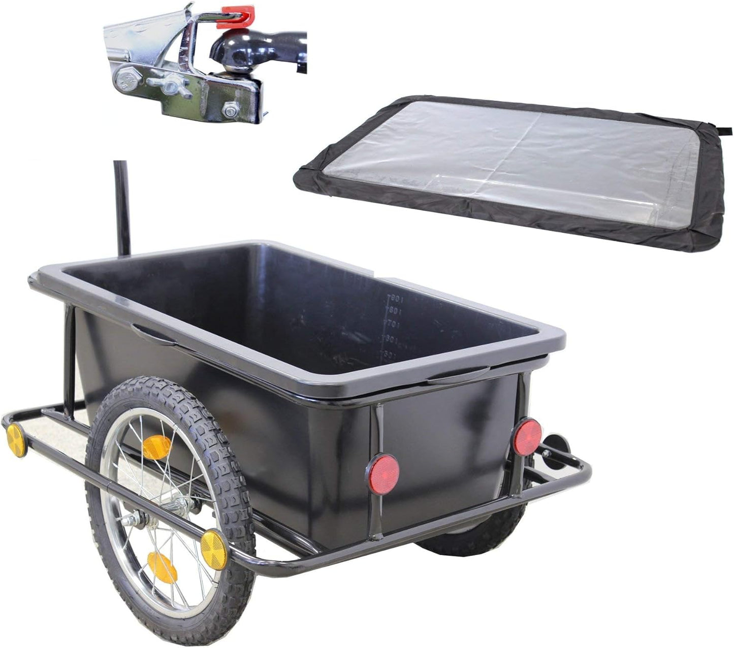 Lastenanhänger und Handwagen 90L mit Kupplung