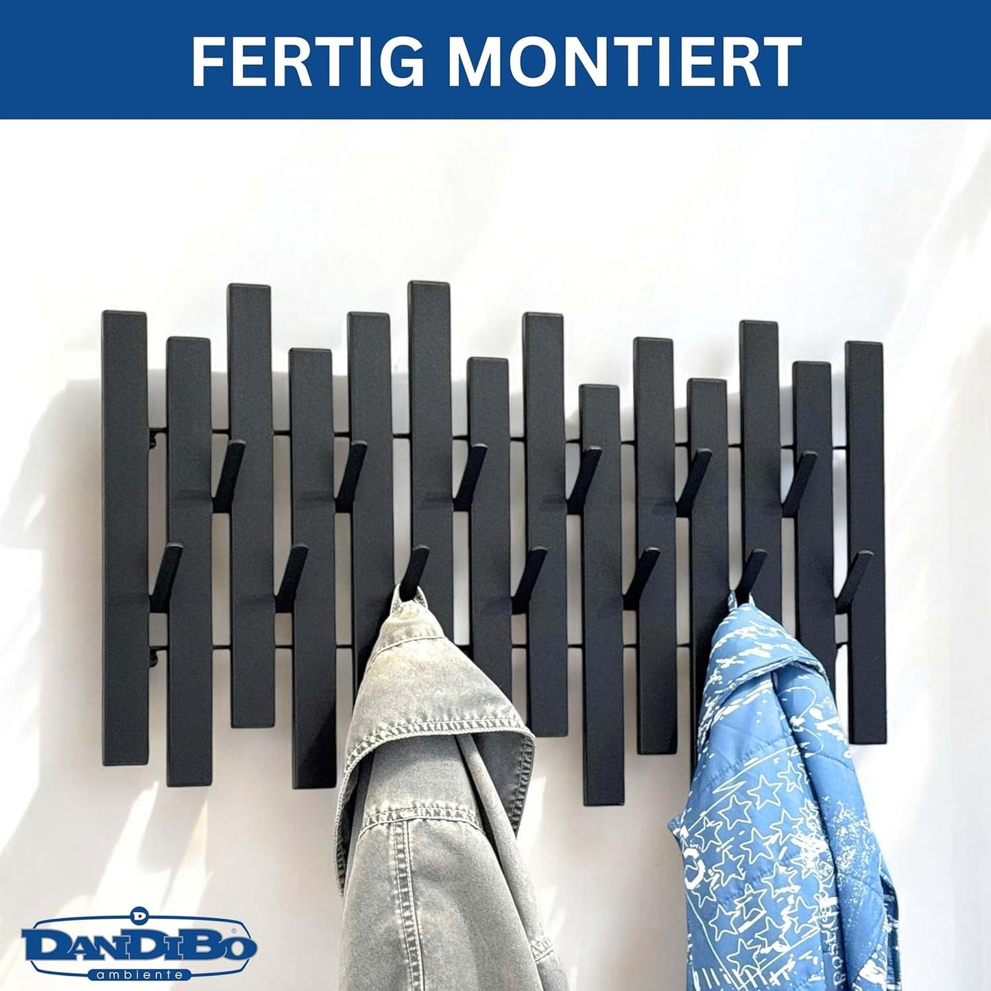 Wandgarderobe mit Hakenleiste
