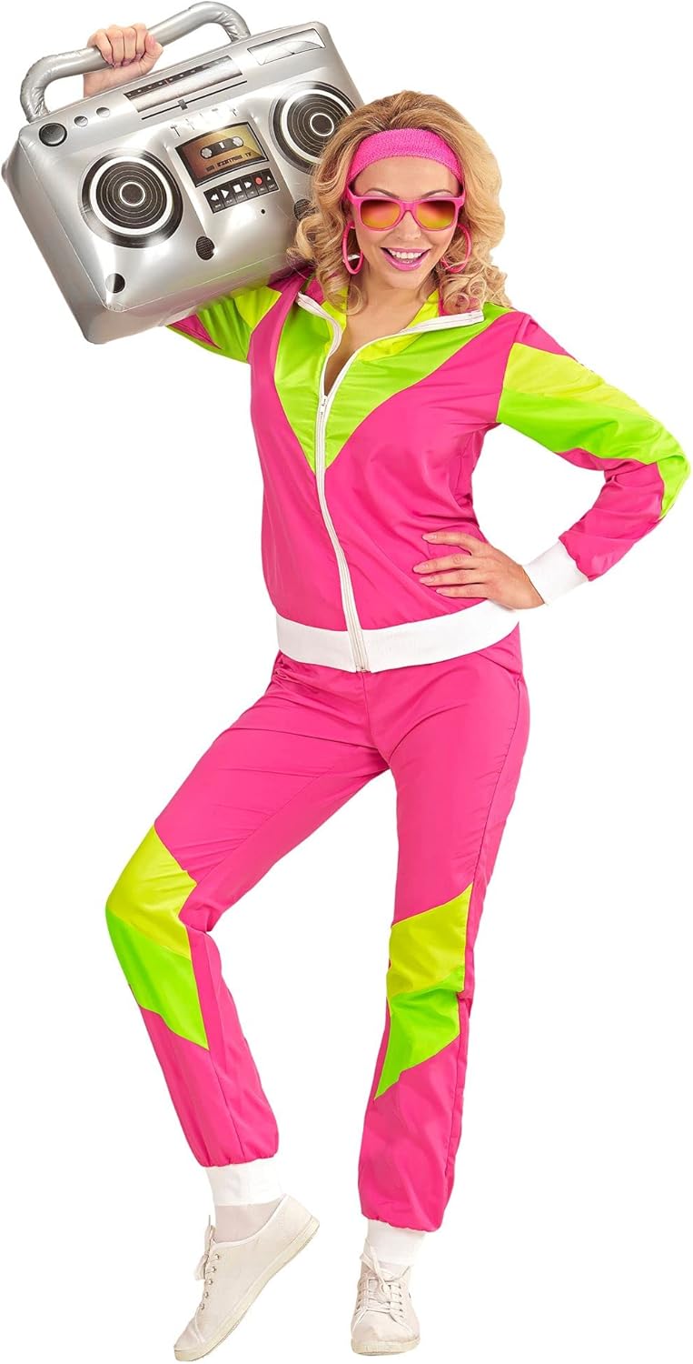 80er Jahre Party-Trainingsanzug Kostüm-Set, Rosa M