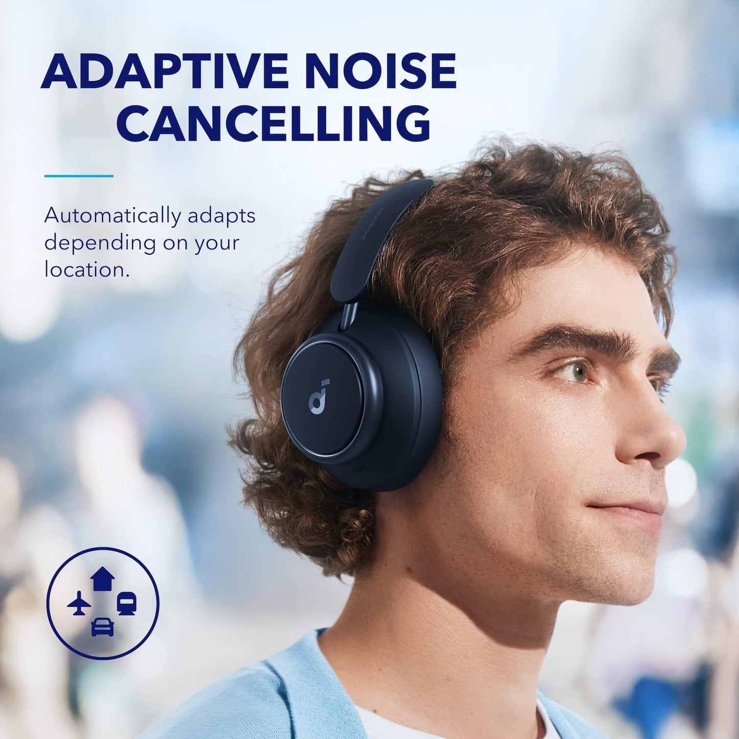 Bluetooth Kopfhörer Space Q45 mit ANC und Hi-Res Audio, blau