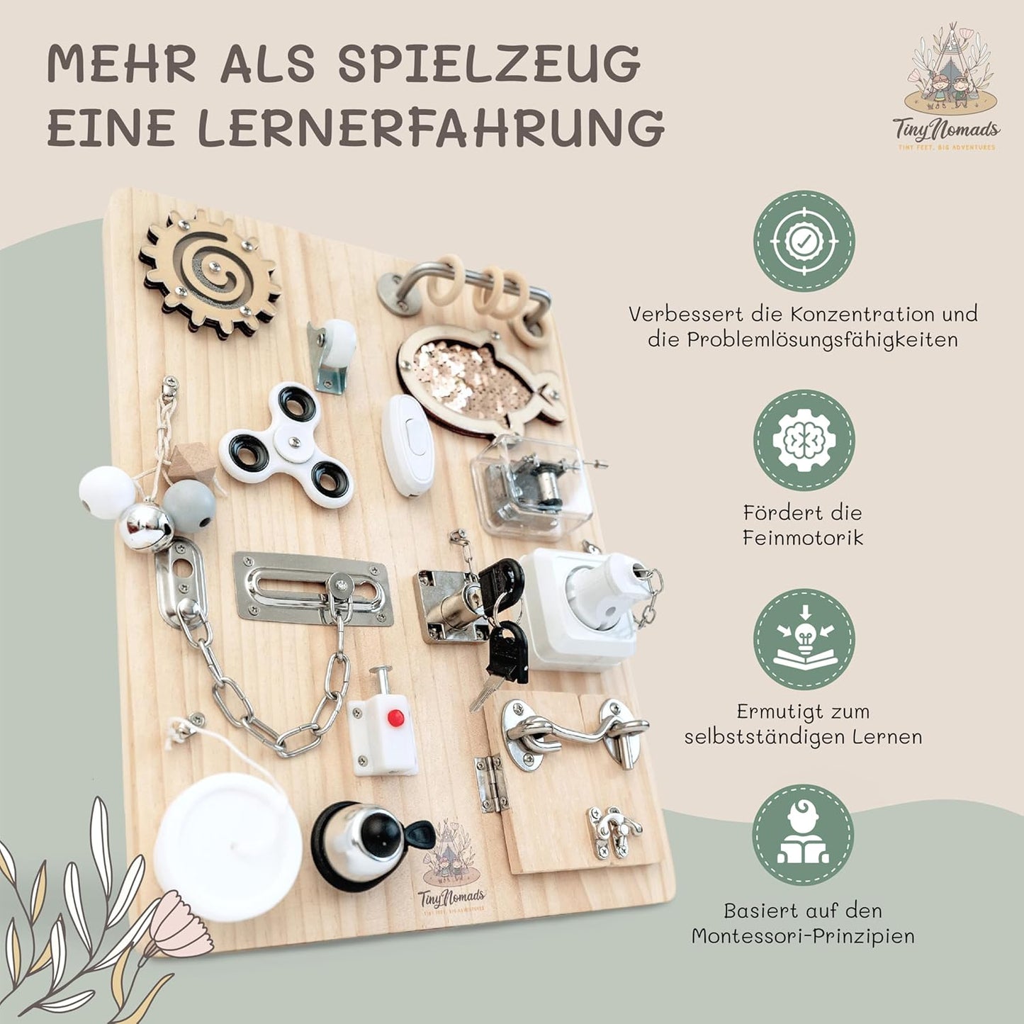 Montessori Motorikbrett für Kleinkinder