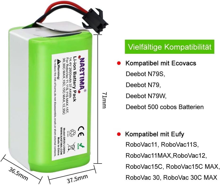 Ersatzakku für Deebot und RoboVac