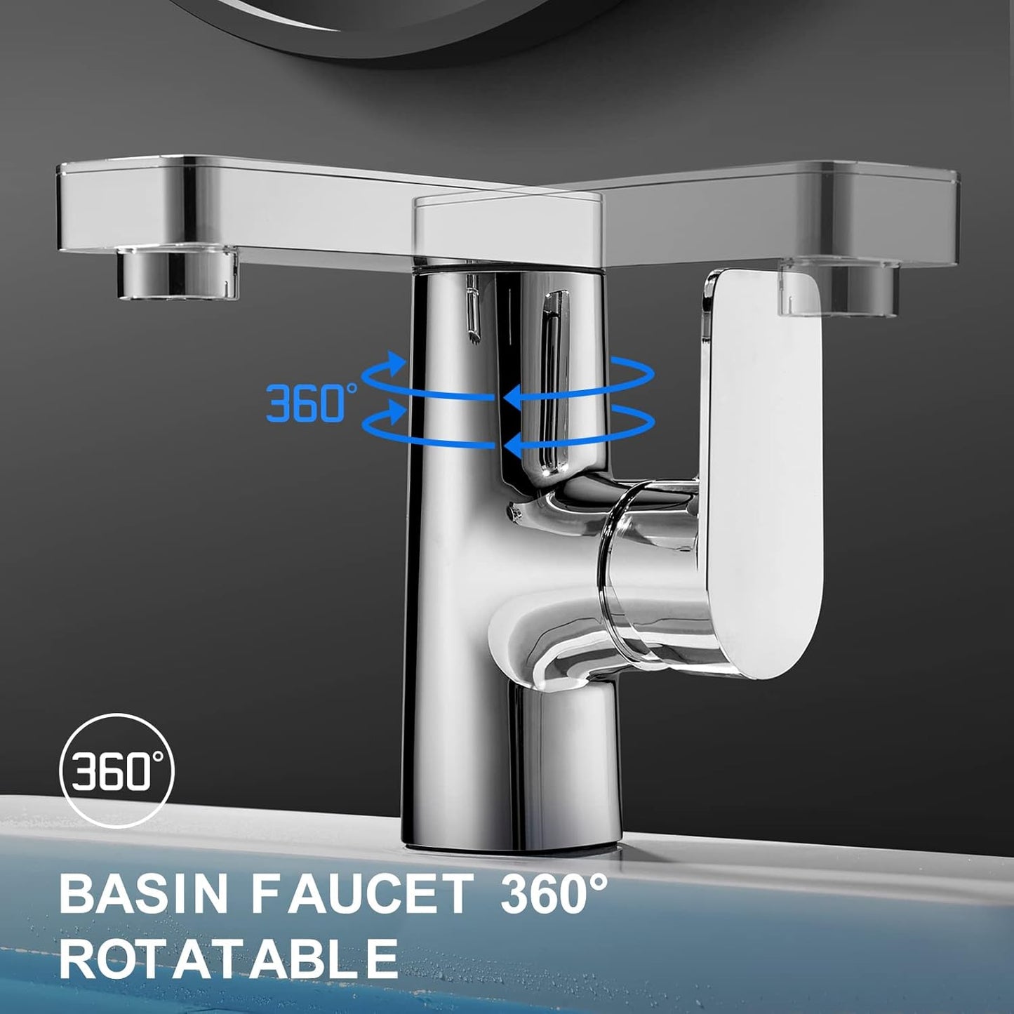 Wasserhahn - ‎MP101, 360°drehbar Waschtischarmatur,chrom