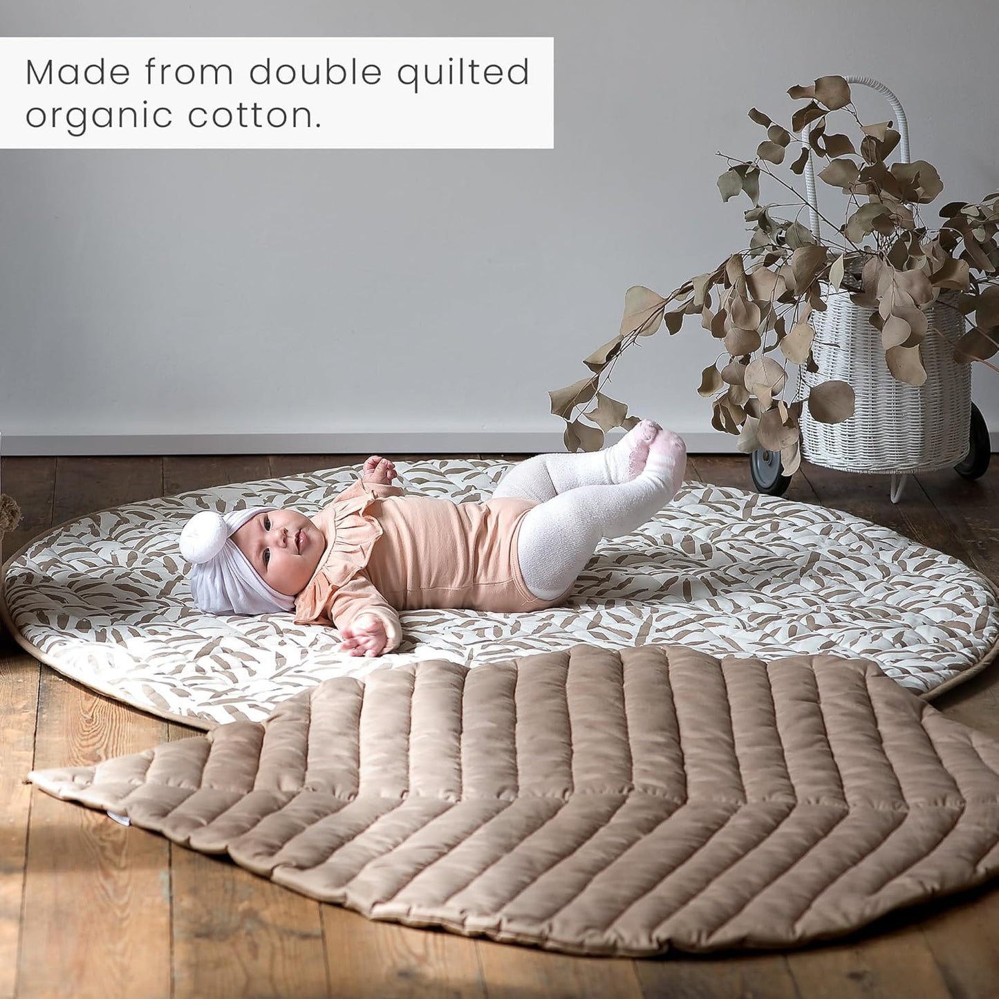 Krabbeldecke für Babys, Blattform, Leaf Mat Tan