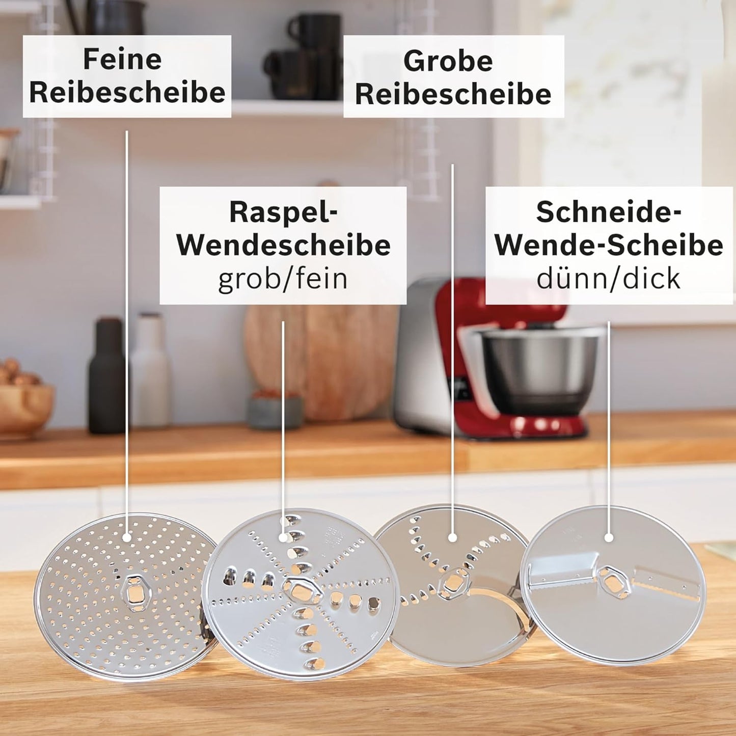 Küchenmaschine MUM5 mit Waage und Zubehör (1000 W), Dunkelrot / Silber 2 Zubehöre Single