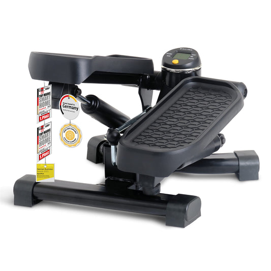 2-in-1 Mini-Stepper mit Umschalttechnik, schwarz / gelb