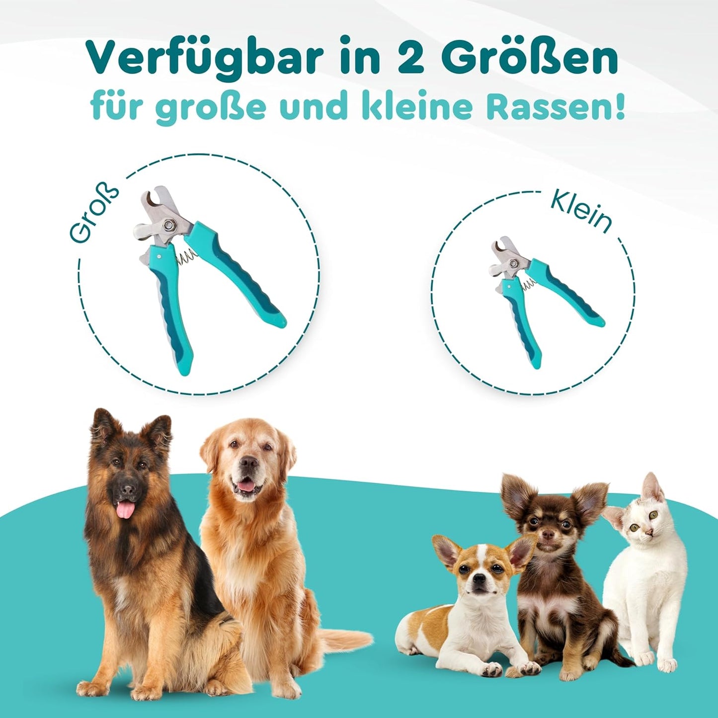 Krallenschere mit Stopper und Feile, L