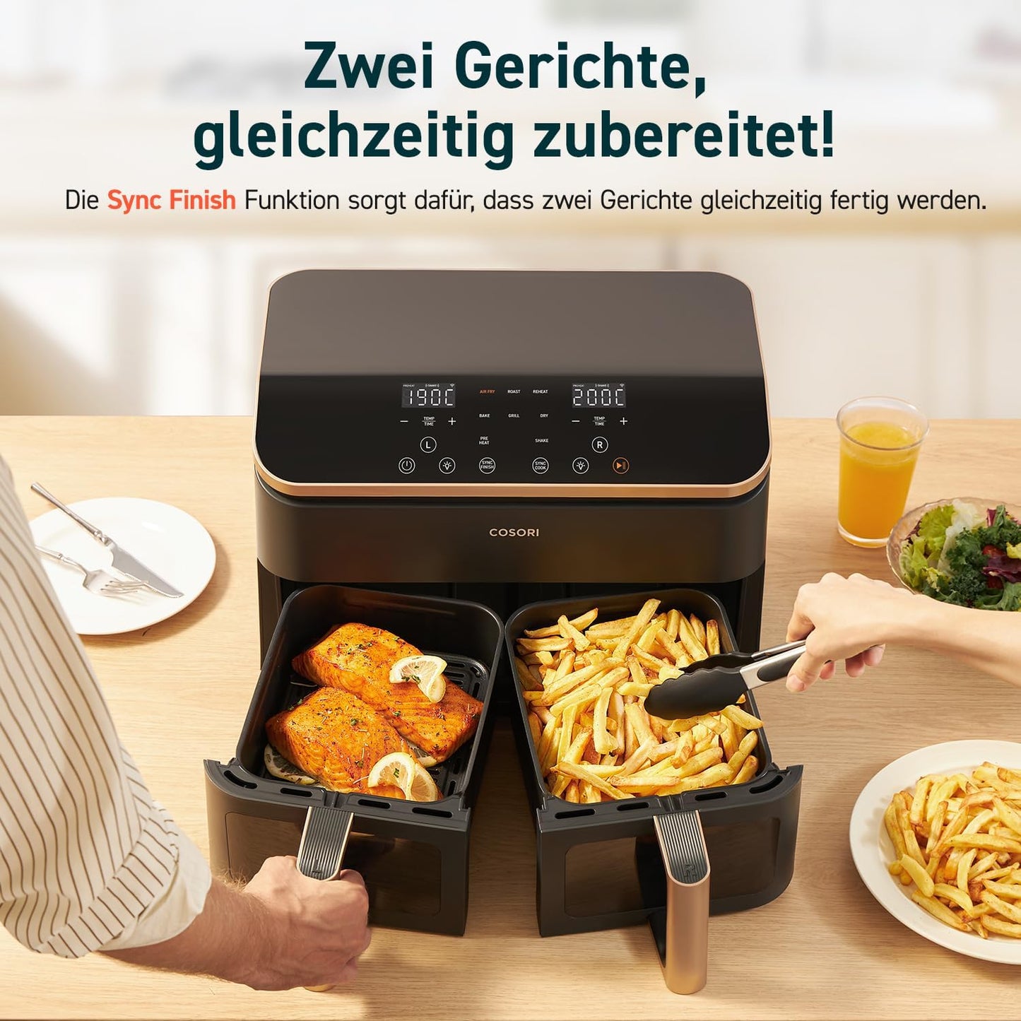 Heissluftfritteuse, 8.5L Gold