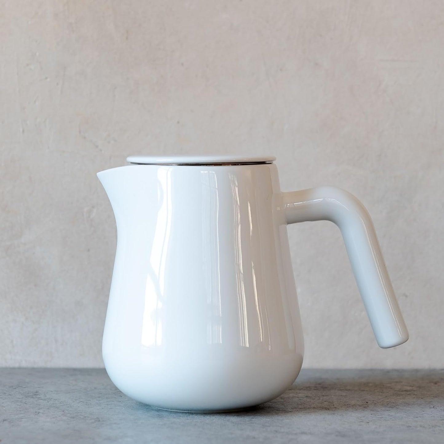 Porzellan Kaffeekanne mit Edelstahlfilter 0,8L, Pure White 0,8 Liter