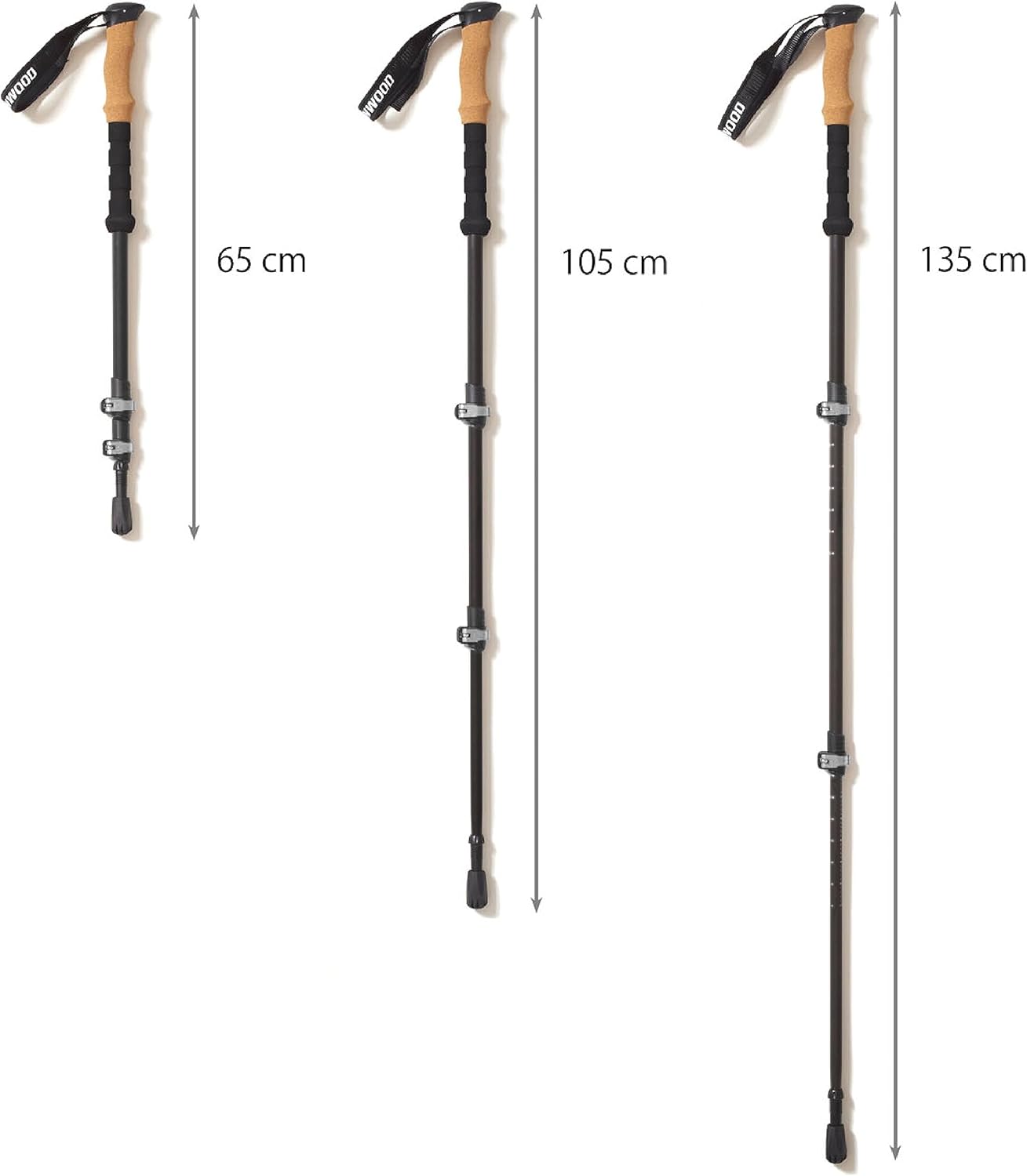 Verstellbare Wanderstöcke, Aluminium Teleskop 1 Paar