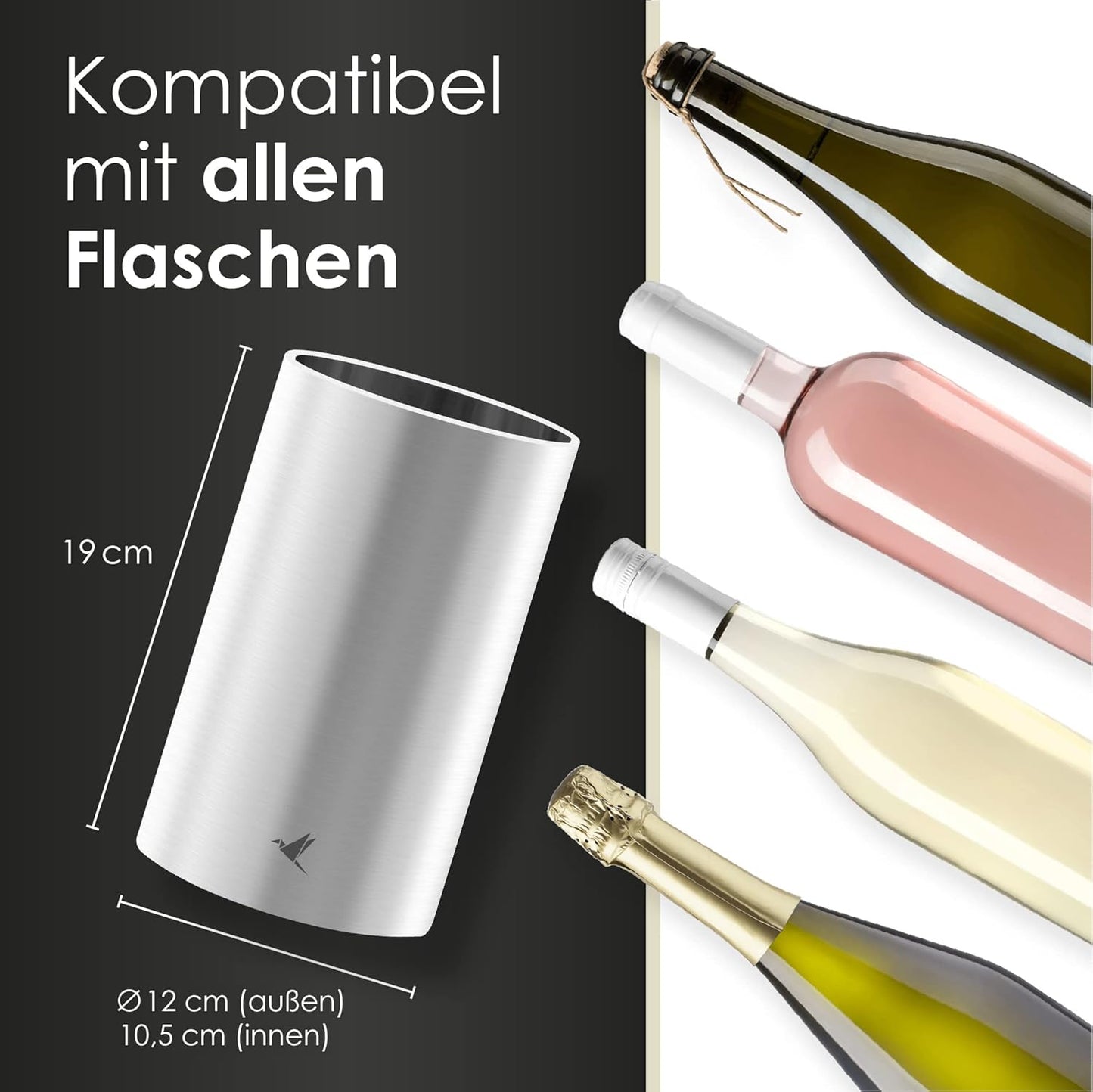Flaschenkühler für Wein und Sekt, Edelstahl