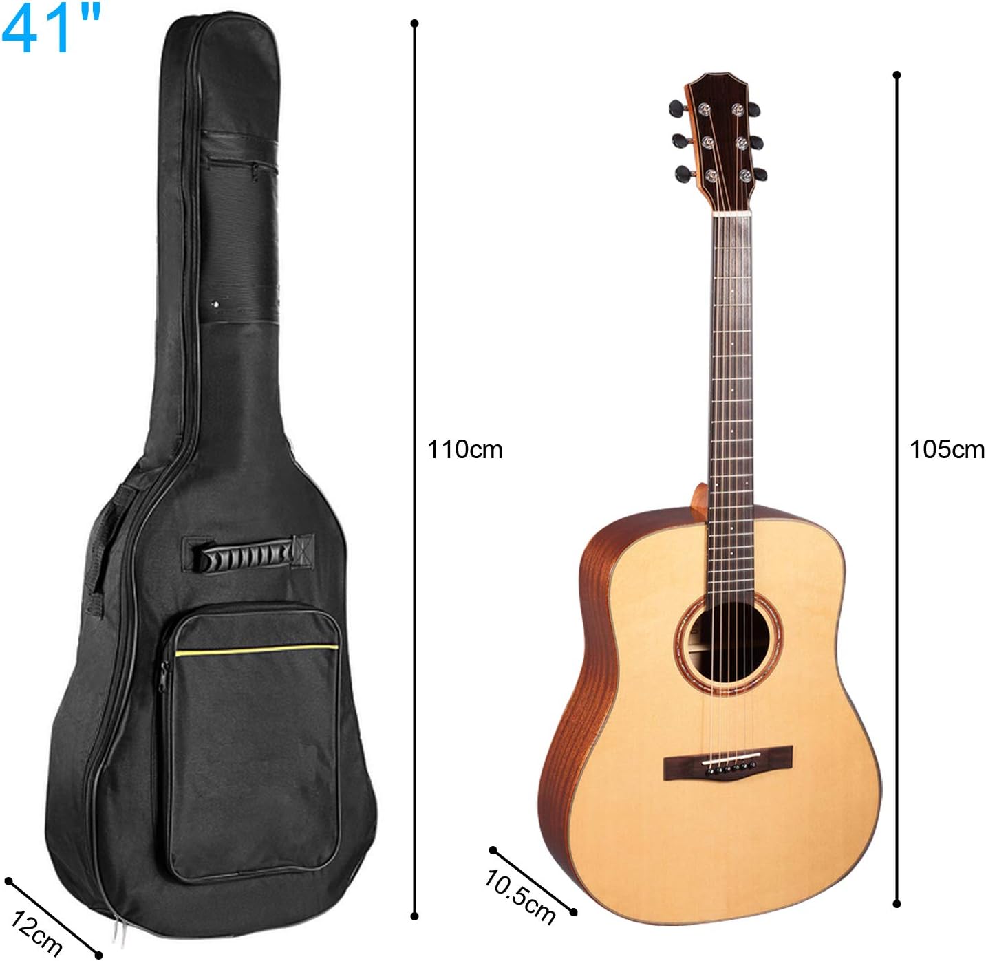 Gitarrentasche für Akustik-, Bass- und Klassikgitarren, full-size