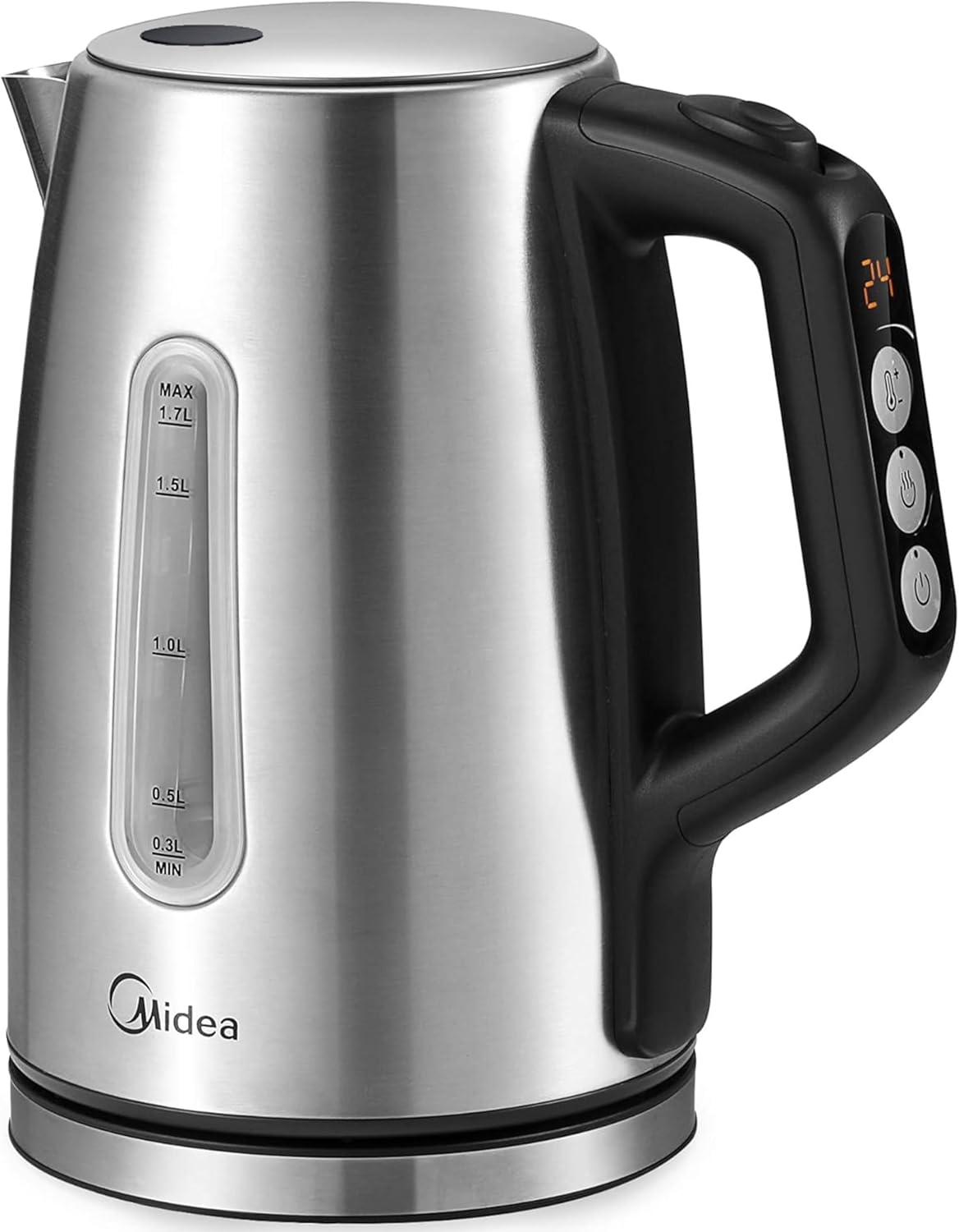 Wasserkocher mit Temperatureinstellung, 1.7L Edelstahl-silber