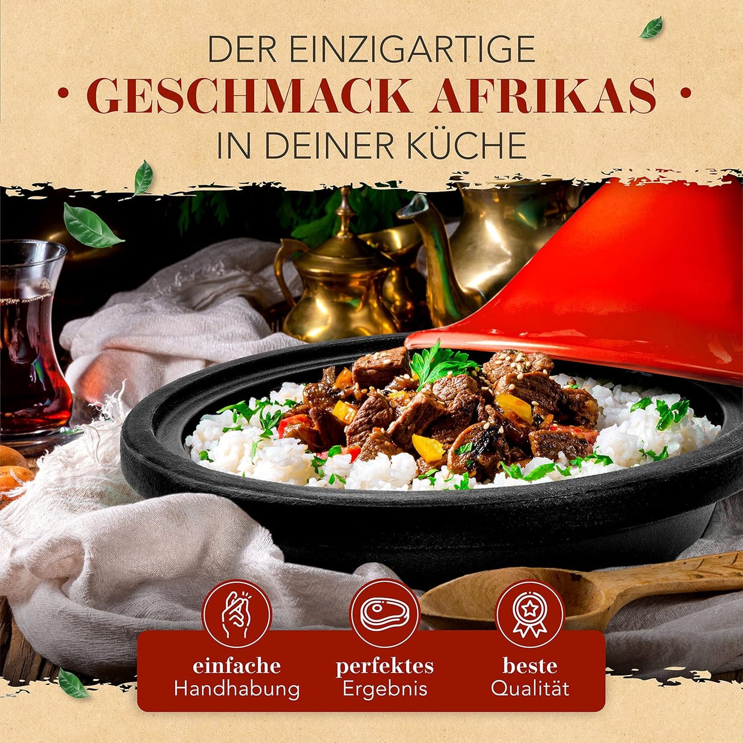Tajine-Topf aus Gusseisen für 2-4 Personen