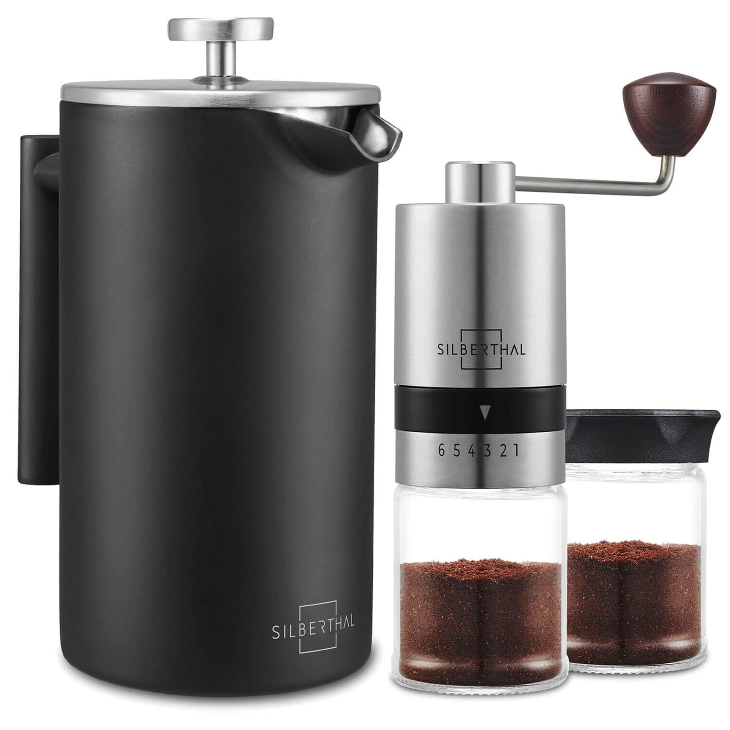 Kaffeemühle und French Press Set, Spar-set 2er Set | Kaffeemühle + French Press