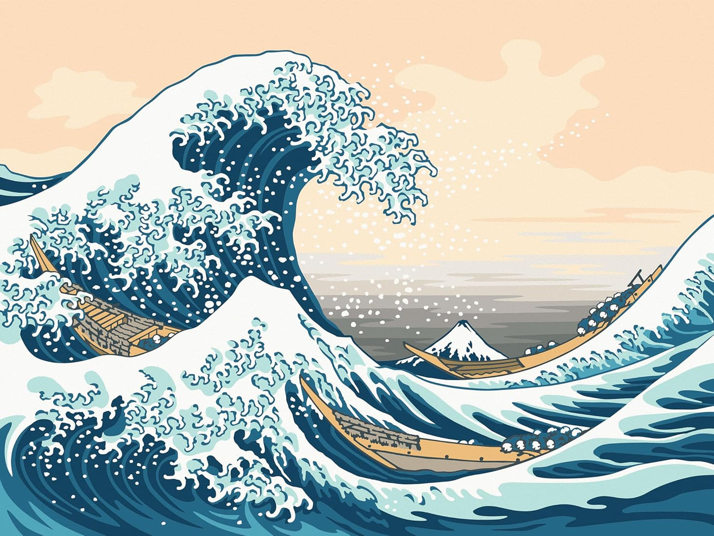 Malen nach Zahlen The Great Wave (Hokusai)