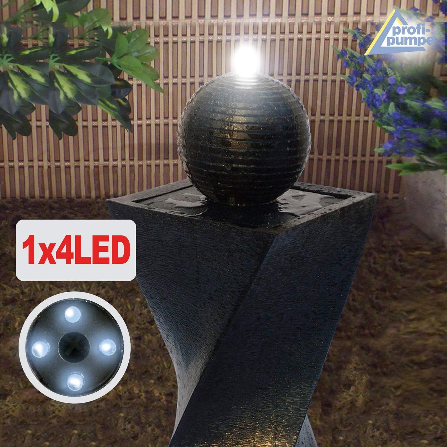 Solarbrunnen mit LED