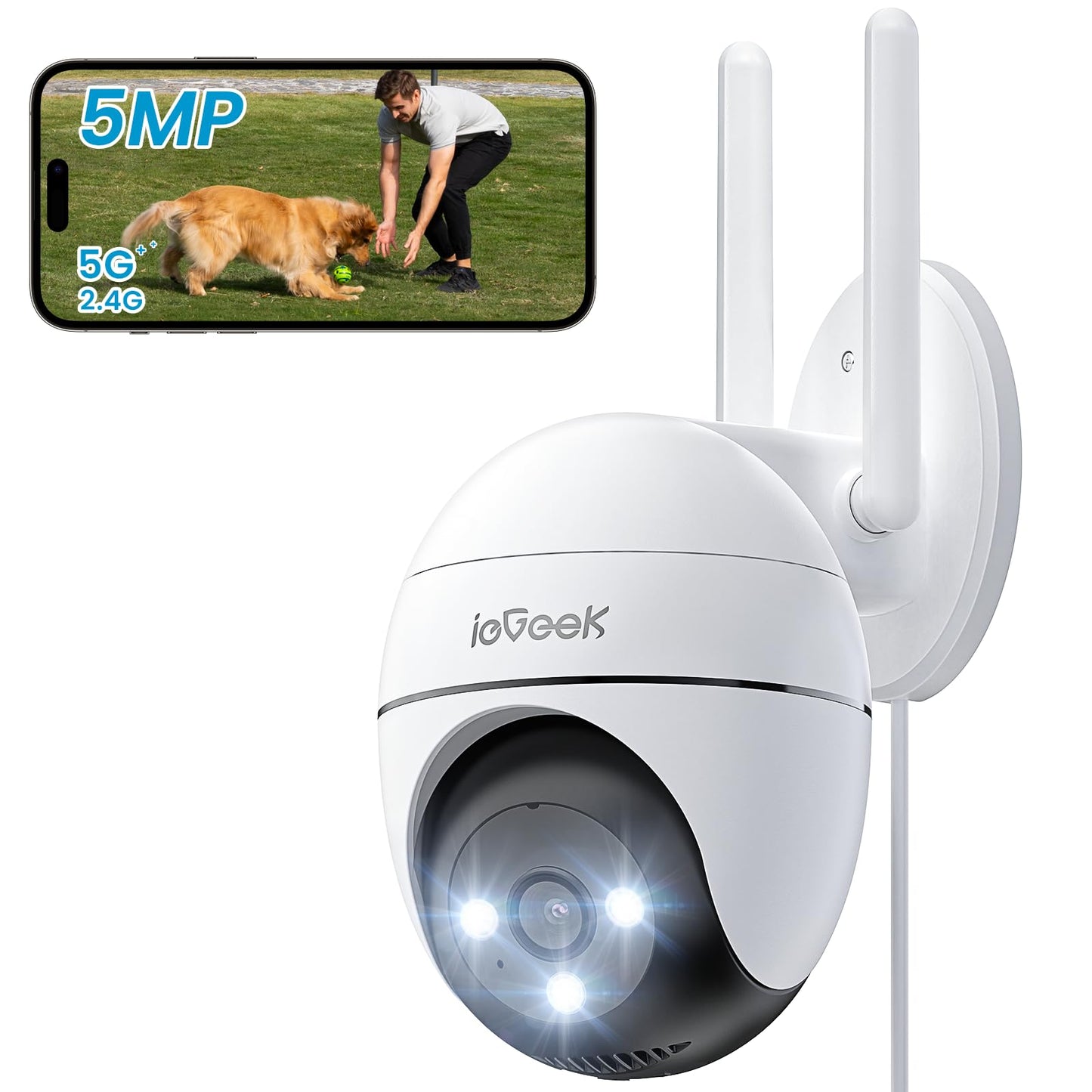 5 MP PTZ WLAN-Überwachungskamera mit Farb-Nachtsicht, 1PCS-5MP-2,4/5 GHz