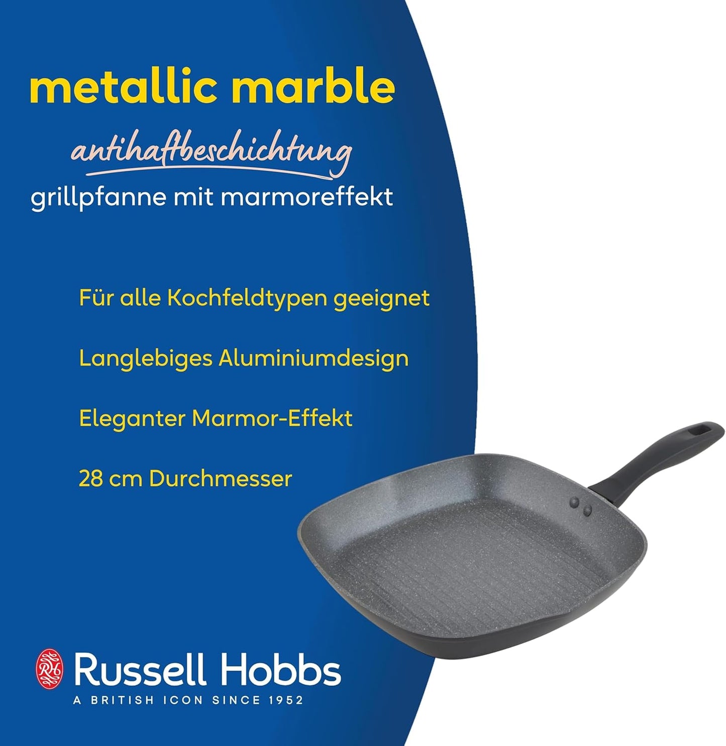 Metalllic Marble Grillpfanne, 28 cm Grillpfanne