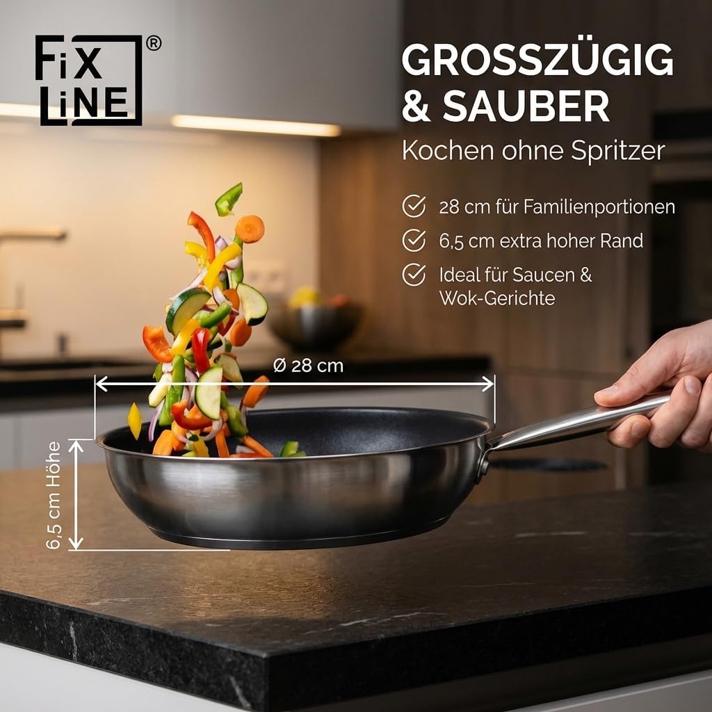Bratpfanne 28 cm, 28cm I Pfanne I Black