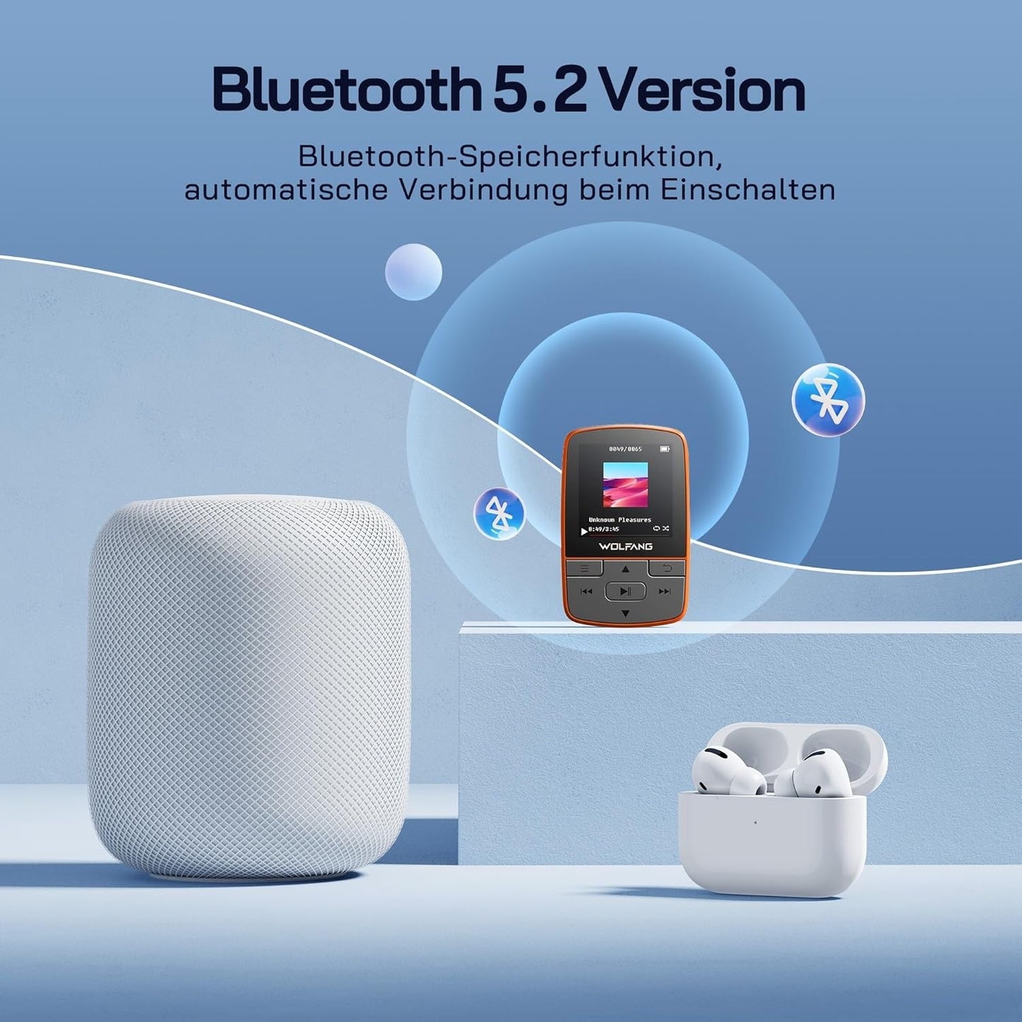 MP3-Player mit Sportclip, Orange