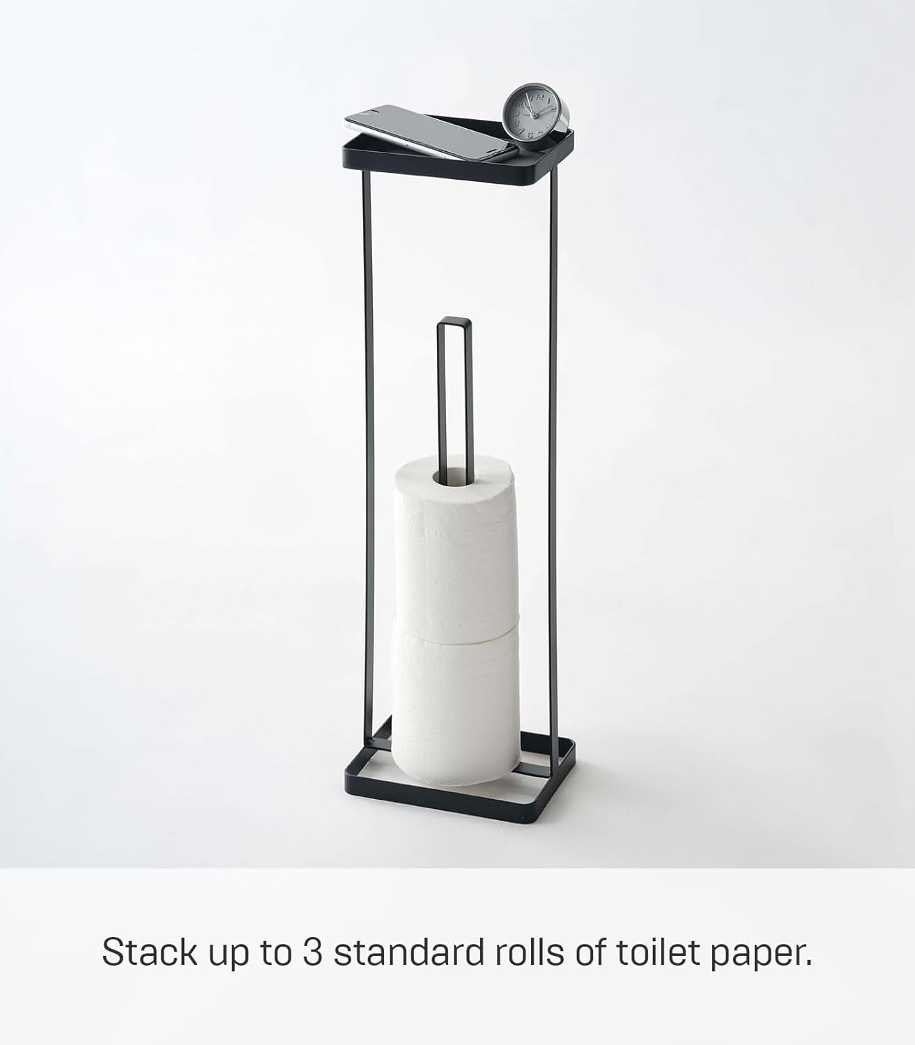 Toilettenpapierhalter mit Ablage TOWER, Schwarz