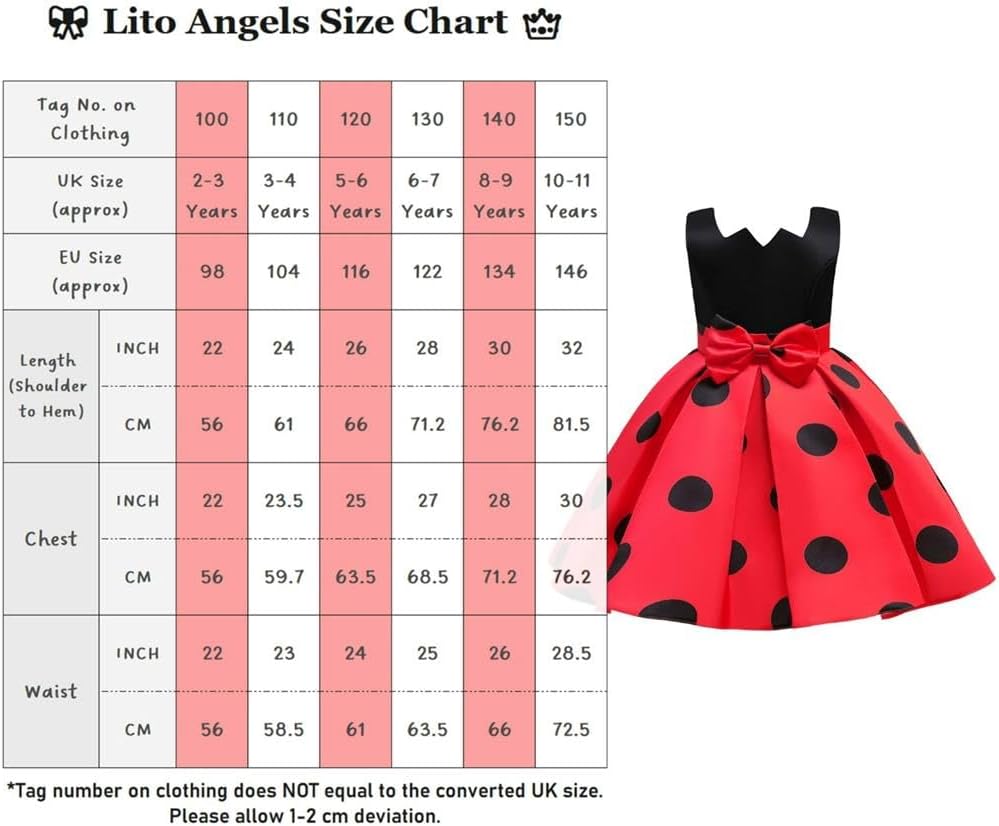 Marienkäfer Kostümkleid für Kleinkinder, Rot (Nur Kleid) 2-3 Jahre