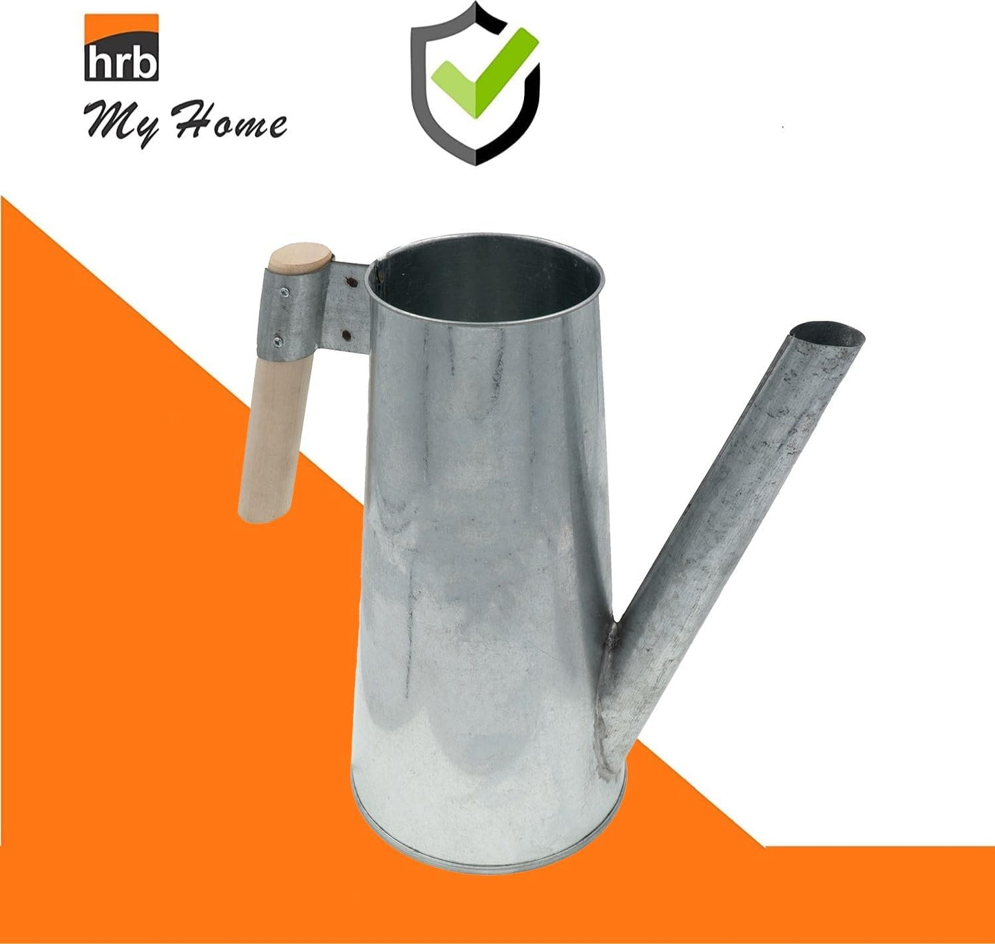Zinkgiesskanne mit Holzgriff (3 L) für Indoor/Outdoor, Silber