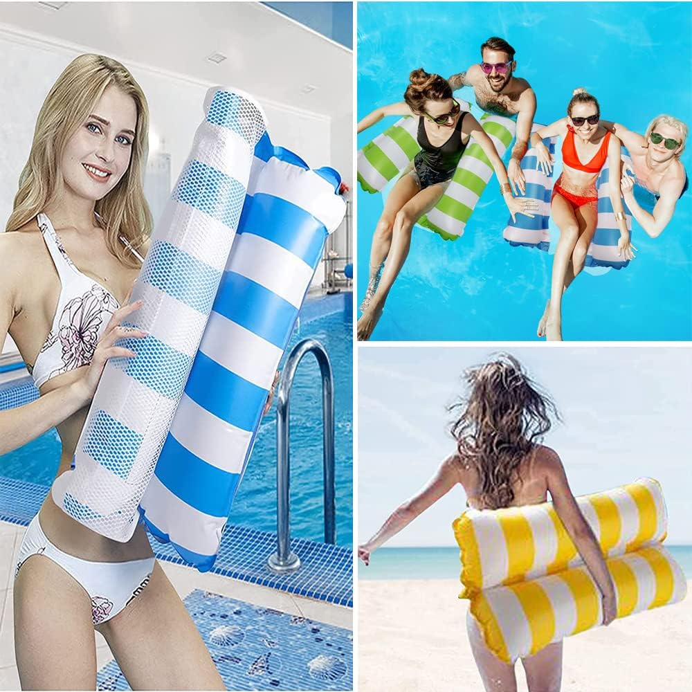 4-in-1 Wasserhängematten mit Luftpumpe, 1Rot + 1Blau