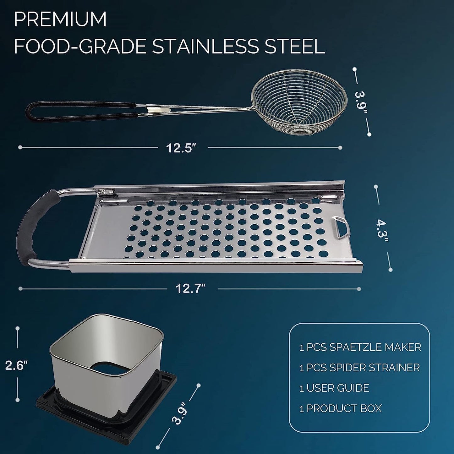 Spätzlehobel-Set aus Edelstahl