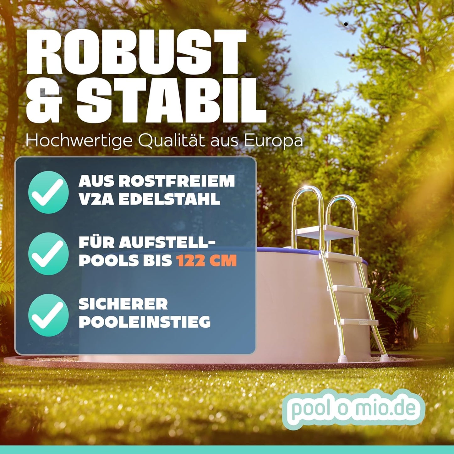 Einstiegsleiter für Aufstellpools, bis 120 cm