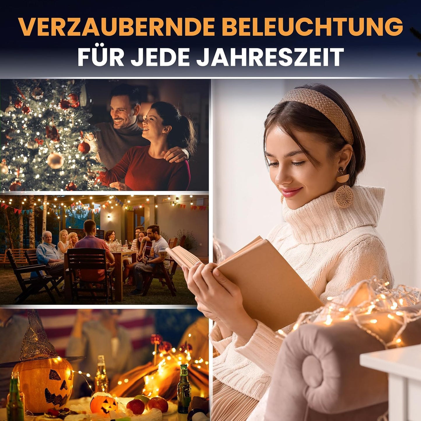 Lichterkette 960 LED mit Timer und Fernbedienung, Kabelfarbe Dunkelgrün 960 LED - 76 m