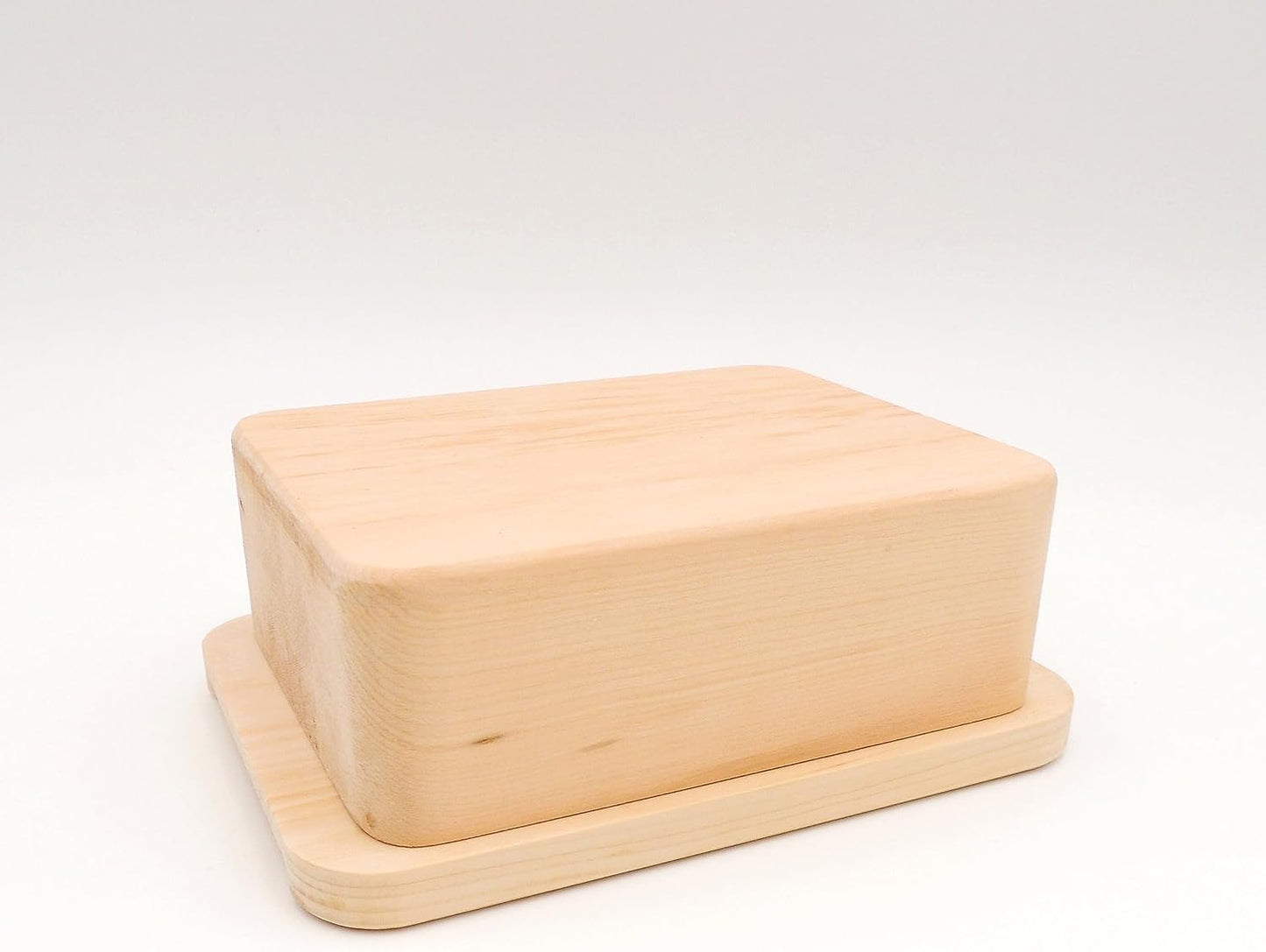 Butterdose aus Zirbenholz mit HPL Platte, Ohne Gravur
