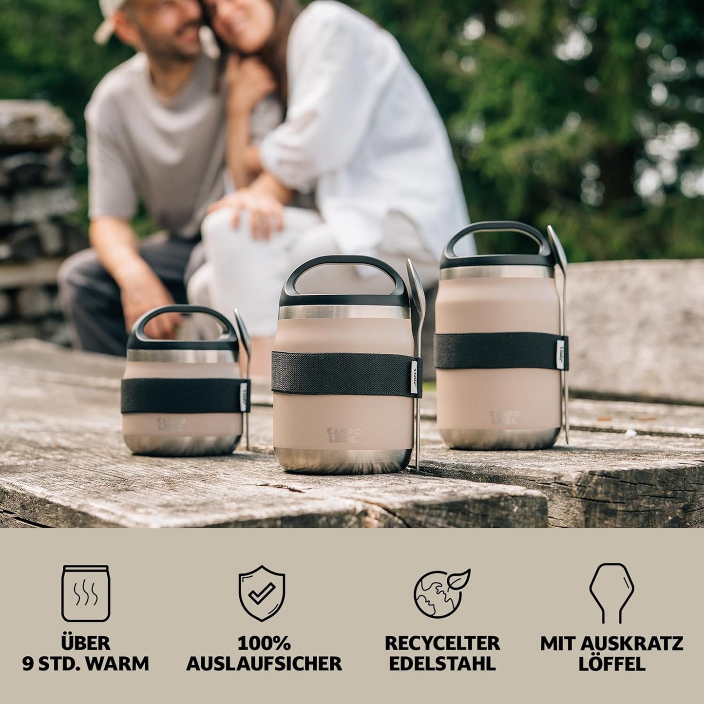 Thermobehälter mit Löffel, 400ml Deep Grey