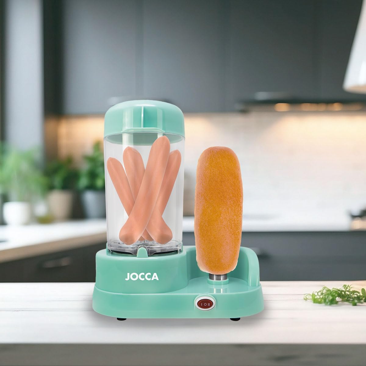 Hot Dog Maker mit Brötchenwärmer, Türkis