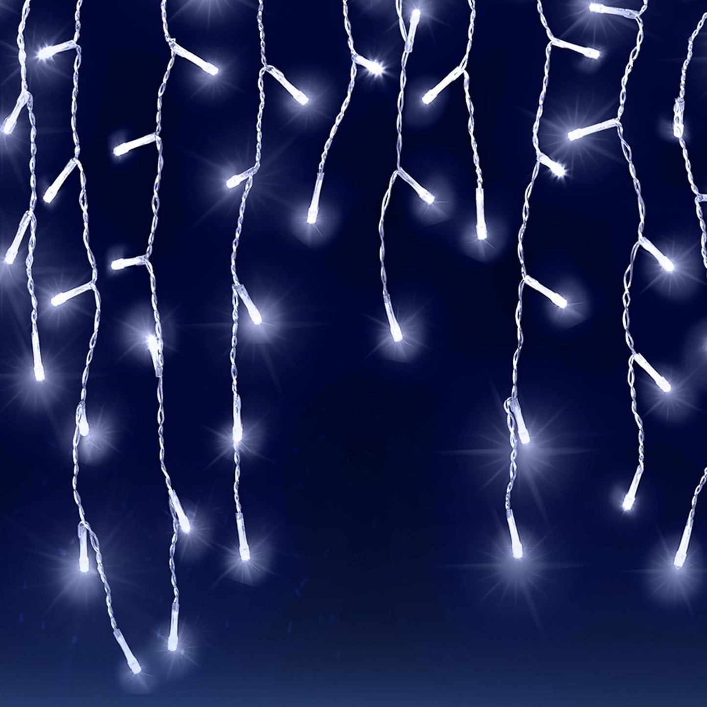 Lichterkette Eisregen 600 LEDs mit Fernbedienung, 600 LED's, Kalt-weiss