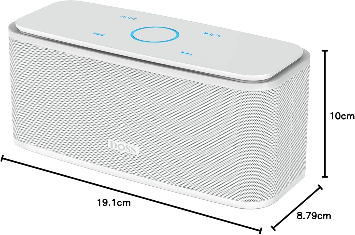 Bluetooth Lautsprecher SoundBox mit Dual-Bass und Touch Control, white