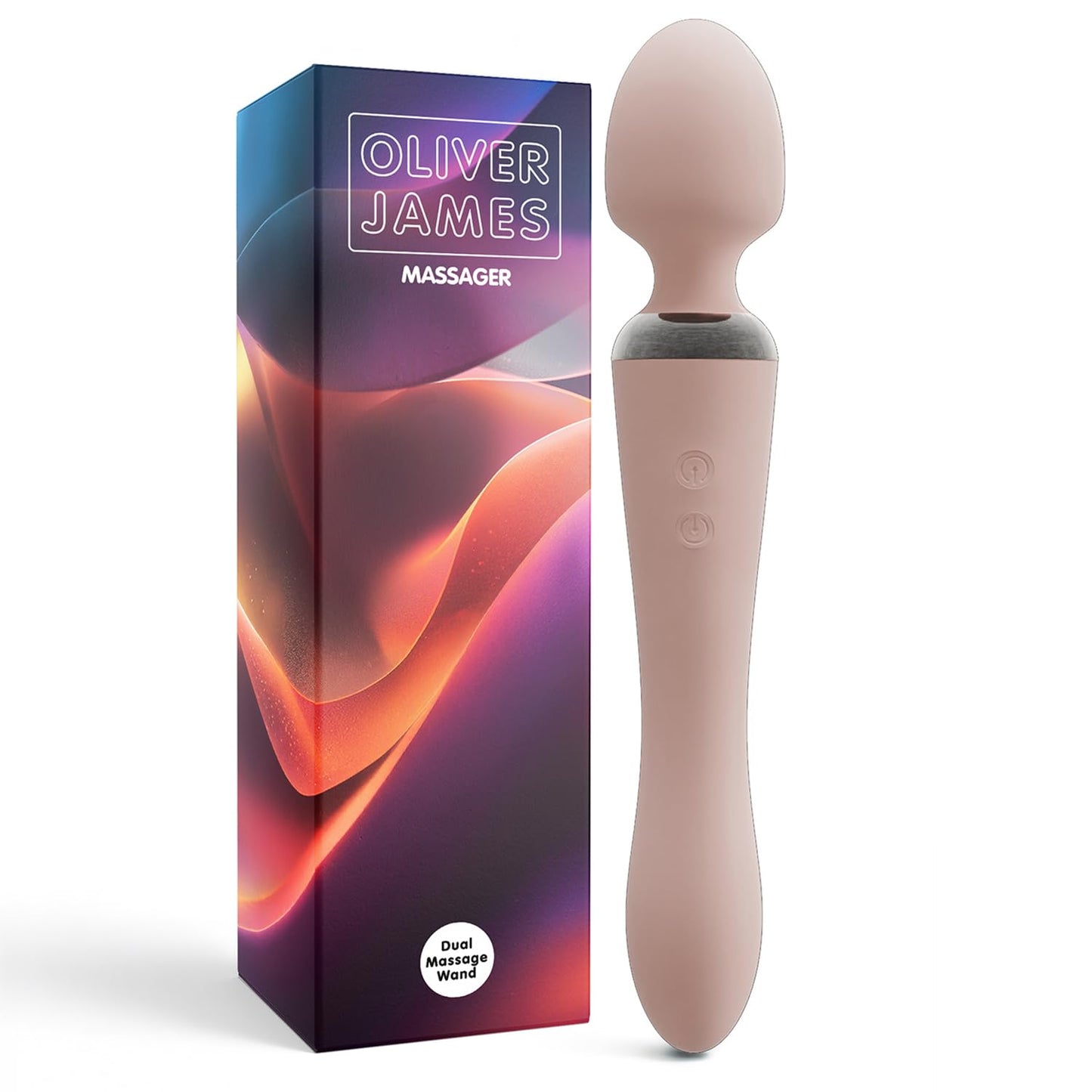 Dual Vibrator Zauberstab mit 10 Modi, Duschfest, Rosenquarz