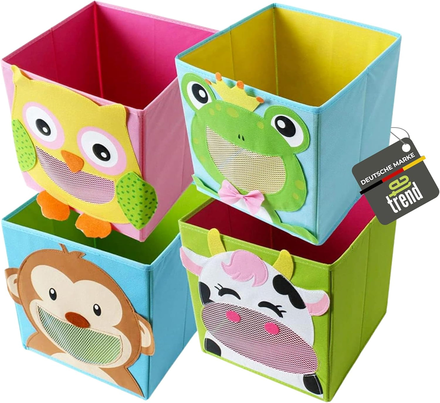 4-teiliges Spielzeugkisten-Set mit Tiermotiven