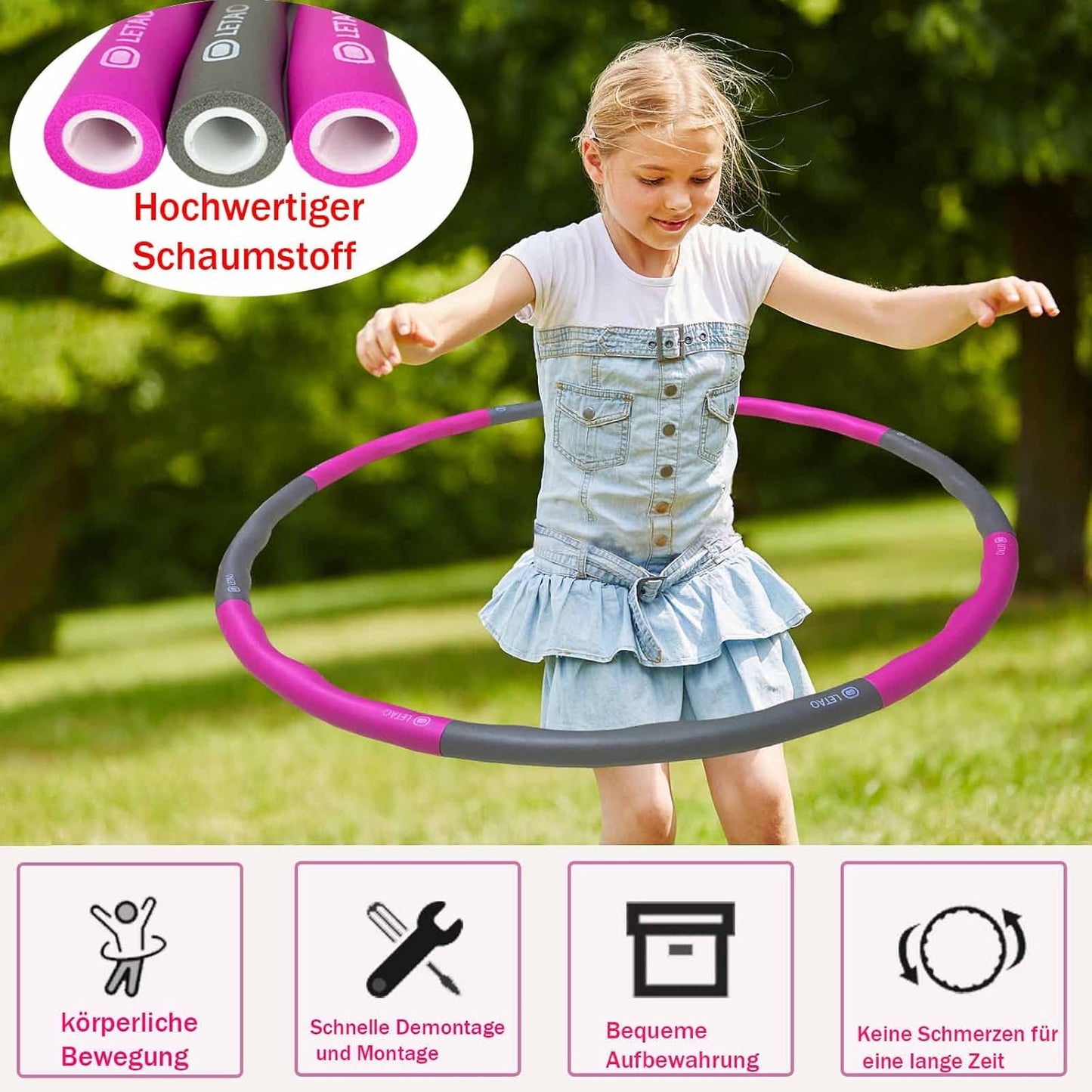 Hula Hoop Reifen für Kinder zerlegbar
