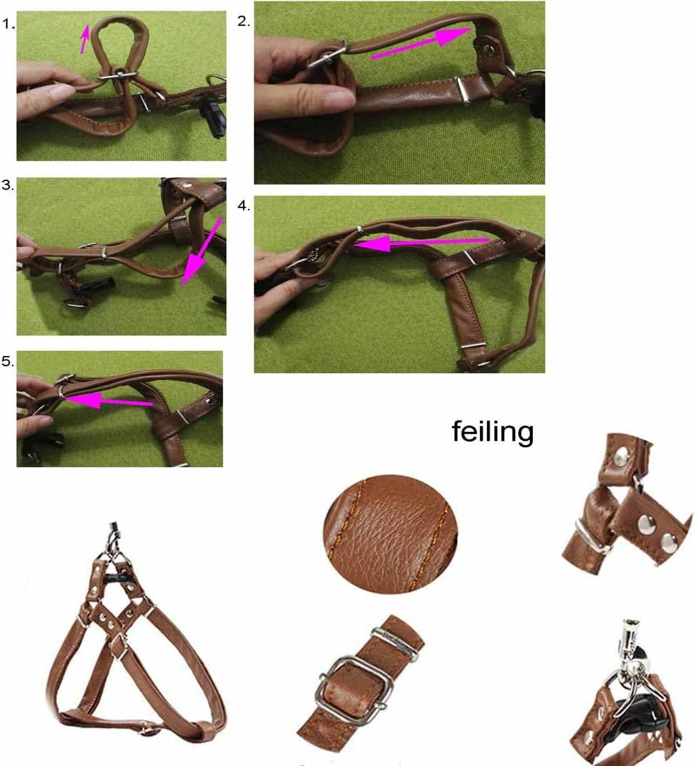 Verstellbares Hundegeschirr, S-Brust 34-58cm braun