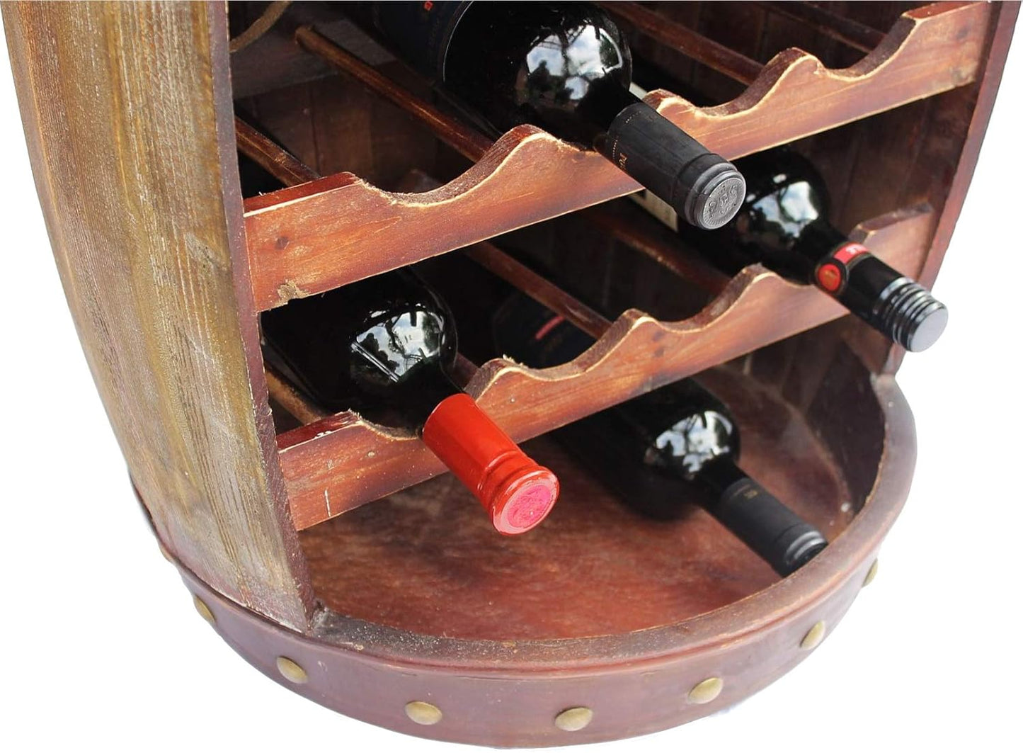 Weinregal mit Ablage in Fassoptik
