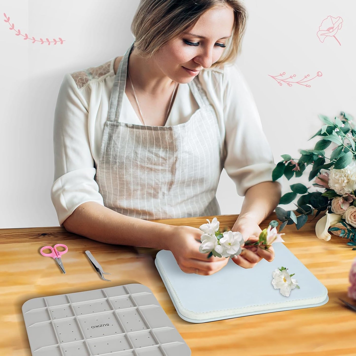 Blumenpresse für die Mikrowelle, Mittel